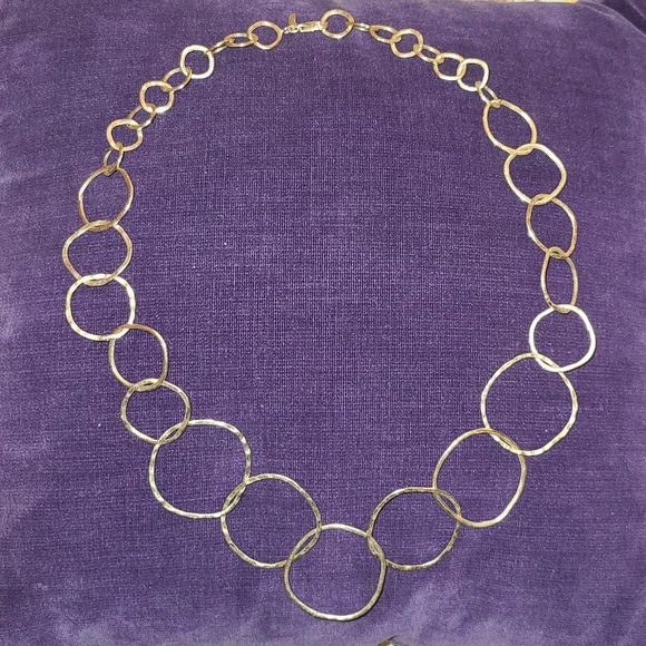 Ross-Simons Base Metal Shiny & Saton Clustered Bead, Gold Tone Necklace - Picture 1 of 5